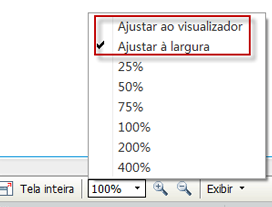 Capítulo 13: Compartilhar Arquivos e Quadros de Comunicações Como ajustar o tamanho de uma página, slide ou quadro de comunicações dentro de um visualizador de conteúdo: Na barra de ferramentas,