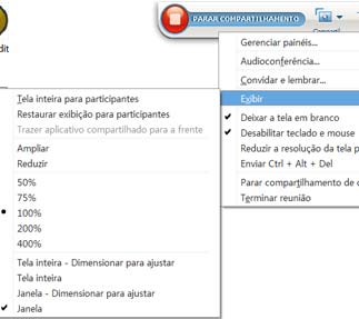 Capítulo 15: Compartilhar software Dimensione a exibição do computador remoto de forma que se ajuste à janela de compartilhamento na qual ela aparece.