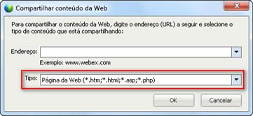 Capítulo 2: Organizando e Gerenciando uma reunião Utilize as setas Para cima e Para baixo para navegar tipos de arquivo quando estiver