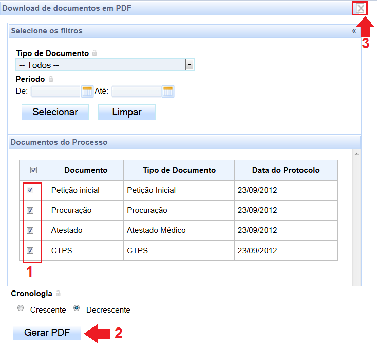 LEMBRETE: ao clicar em Gerar PDF (fig.