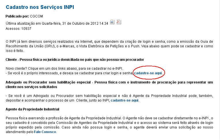 20 Depois de clicar no botão Cadastre-se aqui, o usuário encontrará a página abaixo.