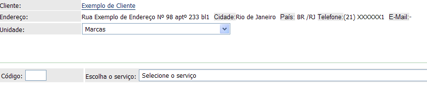 respectivo código (exemplo: 389, 349, 377) e teclar "enter"; ou escolher o serviço buscando pelo seu nome dentro da caixa