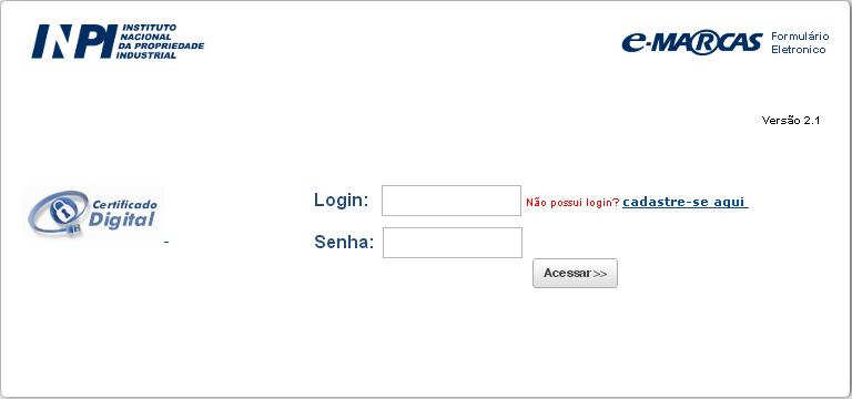 35 c) E depois, deverá preencher o login e senha, conforme a figura a seguir: A partir do momento em que se logar, o usuário terá 30 minutos para efetuar o preenchimento do formulário eletrônico.