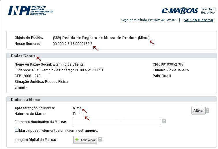 relacionado aos dados do procurador. No exemplo acima, o Procurador é cadastrado em um escritório de Propriedade Industrial, que também aparece no formulário eletrônico.