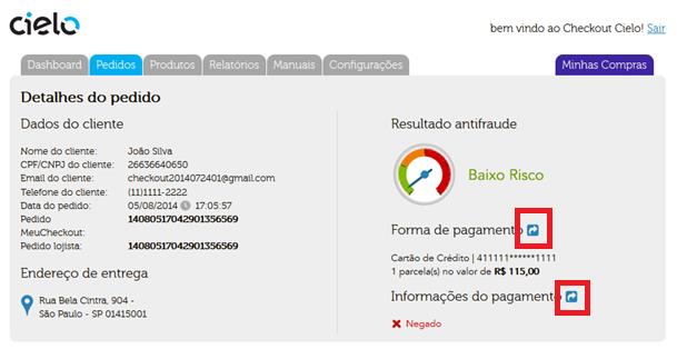 OBS: Na tela de pedidos, dentro de cada transação, há a opção de reenvio do POST de mudança de status.