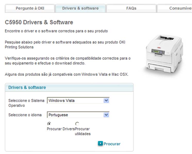 Windows Vista (ou Vista x64 conforme o seu sistema), idioma