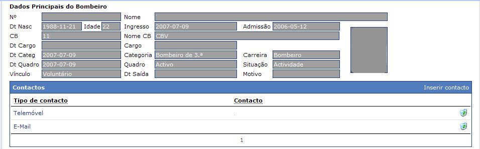 1 2 Preencher os campos Tipo, selecionando uma das opções existentes na lista disponibilizada 3 Inserir os dados respetivos em Contacto. 4 Gravar.