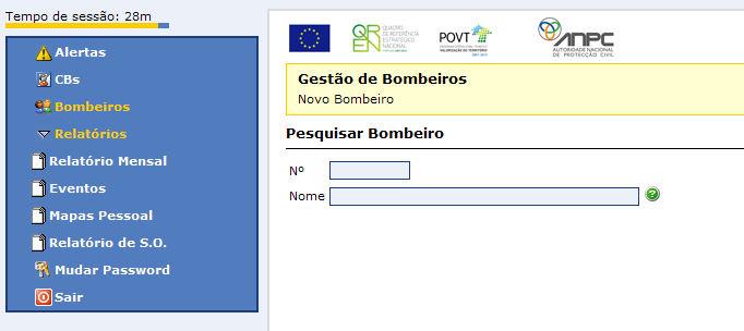 2.4.2. Emitir relatórios de eventos 2.4.3. Emitir mapas de pessoal 2.4.4. Emitir relatórios do serviço operacional Para aceder ao Módulo de Relatórios deve clicar no botão correspondente no Menu Principal.