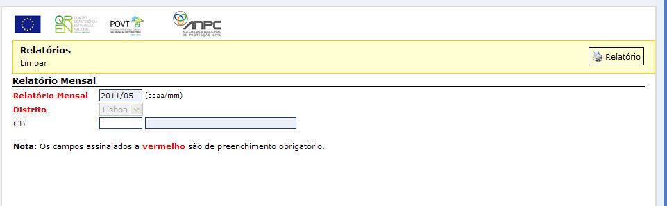 Pode consultar os relatórios mensais do seu CB ou de qualquer um dos CBs do mesmo distrito.