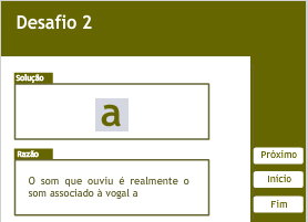 L I C Ã O 3 7. Altere a caixa de texto do layer Cabecalho para Desafio 2. Altere a posição da letra a para as coordenadas x=170 e y=155.