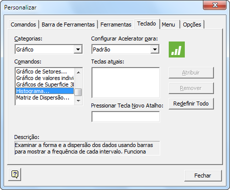 Personalização do Minitab 9. Clique em Fechar. Dica Também é possível criar um menu personalizado.