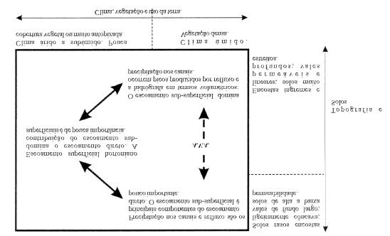 18 FIGURA 6 - Esquema comparativo entre os processos que influenciam a geração do deflúvio (DUNNE,1978) Nas áreas saturadas da microbacia, tanto ao longo das margens da rede de drenagem, quanto nas