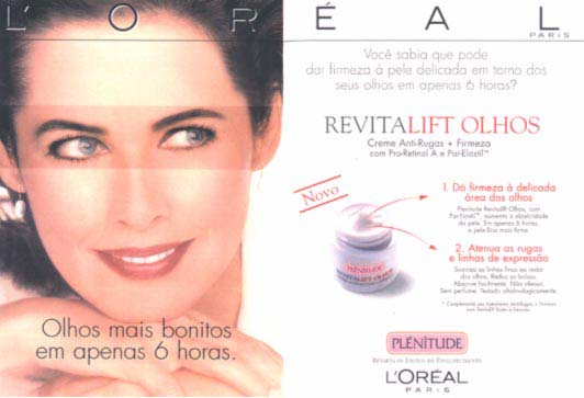 As marcas na pele, as marcas no texto 207 Figura 16: Plénitude, da L Oréal. Revista Marie Claire, julho de 1997.