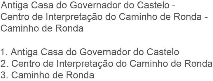 Jorge é ainda composto por uma loja temática, em parte da antiga Casa do Governador, na época moderna, situada a Este da Praça da Armas; pelo Caminho de Ronda e pelo