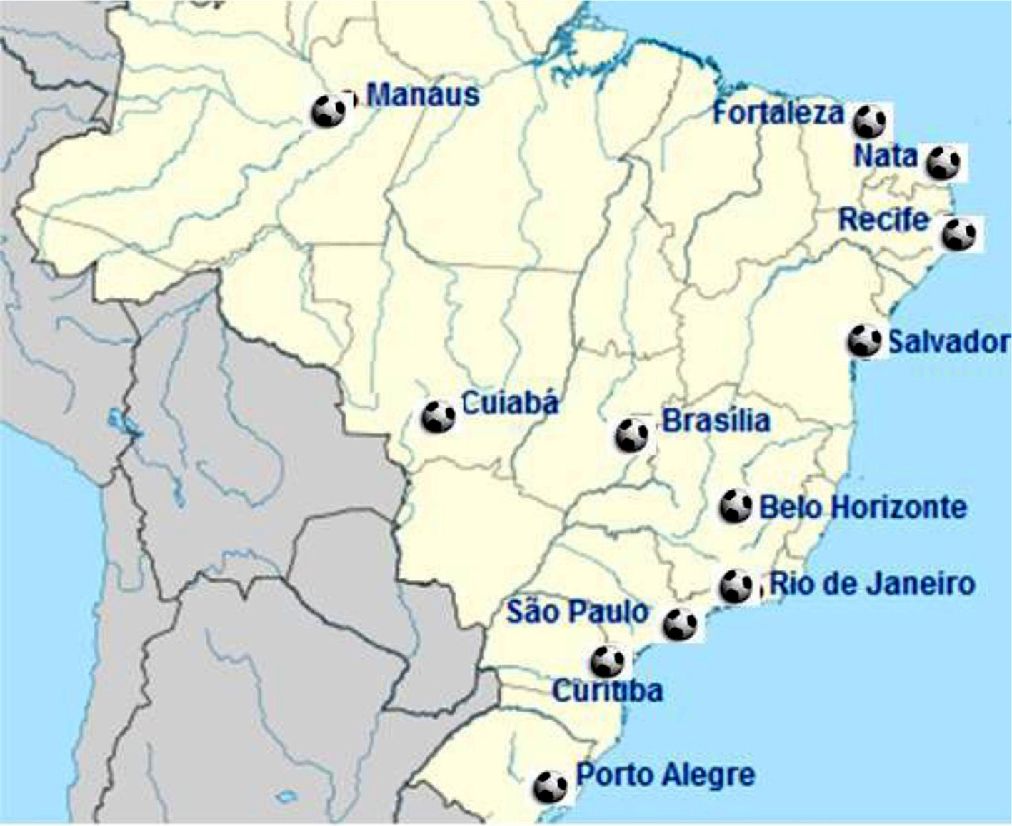 Regina Meyer Branski et al. Copa do Mundo do Brasil O Brasil é o maior país da América do Sul, ocupan do uma área de 8.514 mil km 2 e com uma população de 190 milhões de habitantes.