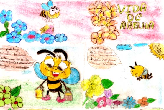 Historinhas Abelhas Jataí Era uma vez uns bichos chamados de abelhas jataí que moravam numa casinha lá na floresta. Elas eram muito felizes por fazerem o seu mel.