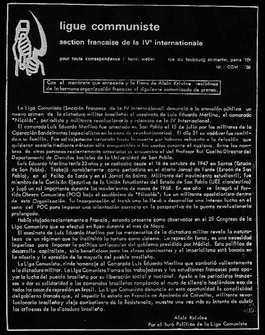 Criméia Alice Schimdt de Almeida Fonte: Novo processo contra o torturador Ustra Caros Amigos, dezembro de 2010, n.º 164 P Nesse intervalo? R Isso eu não me lembro. P Continuando.