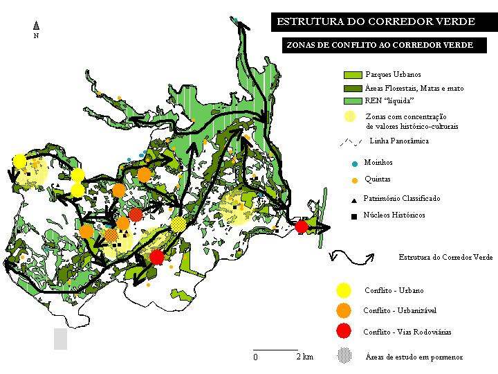 Capítulo III Os Sistemas de Informação Geográfica e Corredores Verdes particularizando os três casos a uma escala de maior pormenor.