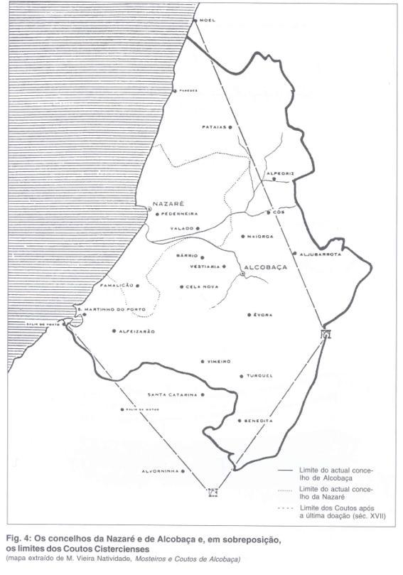Mapa cedido por Alberto Guerreiro, Técnico Superior de Museologia, CMA -Pelouro da Cultura, Comissão Instaladora do Museu dos Coutos de Alcobaça, a 22-12-2010.
