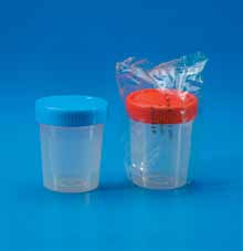 ARTÍCULOS DESECHABLES DISPOSABLE ITEMS ARTIGOS DESCARTÁVEL 109 ENVASES PARA ORINA CON TAPÓN DE ROSCA URINE CUPS WITH SCREW CAP FRASCOS PARA URINA COM TAMPA DE ROSCA Envases de polipropileno de 150 ml