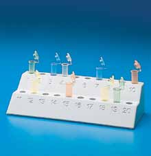 Racks have locations on base to enable attachment in rows, or back to back to each other, using optional linking clips (295). Excellent for preparation work. Autoclavable.