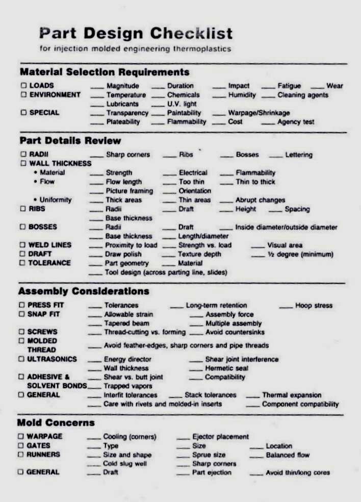 86 ANEXOS ANEXO 1 Figura 1 - Checklist para projeto de peças de