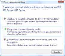 Instalação da unidade em computadores com Windows Depois de reformatar sua unidade para usá-la num computador com Windows e depois de baixar e restaurar a versão do Windows da imagem do disco e