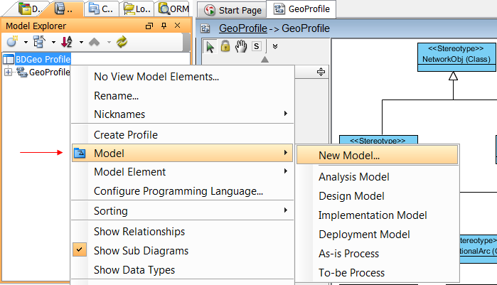 4. Aplicando o perfil GeoProfile Com o perfil criado, podemos utilizá-lo em nossa modelagem de classes geográficas.