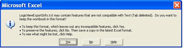Ao salvar o arquivo a seguinte mensagem aparecerá. Fig 3. 105 Salvando o arquivo txt no Excel Clique Yes.