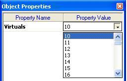 210 Object Properties - Definindo a quantidade de variáveis virtuais Em Virtuals, o usuário pode definir a quantidade de parâmetros virtuais do diagrama ladder.