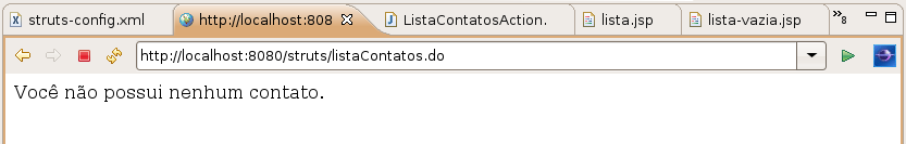 // pesquisa no banco de dados a lista completa List<Contato> lista = new ContatoDAO().getLista(); request.setattribute("contatos", lista); // ok... para onde ir agora? if(lista.