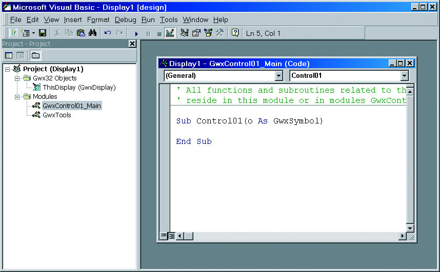 Programação e depuração VBA embutida smar VBA é uma linguagem de scripting para o embutida no ambiente de desenvolvimento do GraphWorX e, quando usada, fornece caminhos quase ilimitados de interface