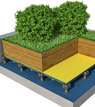 Os jardins dessa mesma praça utilizam outro sistema de captação e armazenagem conhecido como TecGarden.