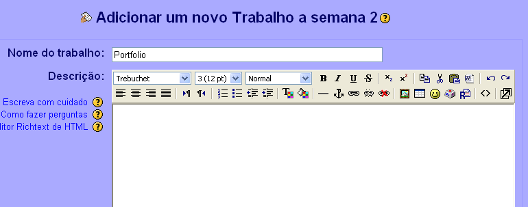 Figura 72 Adicionar um novo trabalho 3.