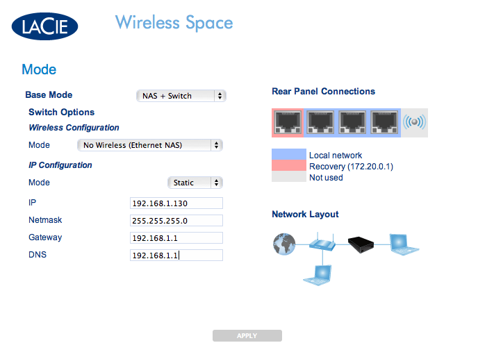 Administrar o LaCie Wireless Space Manual do Utilizador página 59 Modo de Configuração do IP (Fig. 89) permite-lhe seleccionar entre: 1. DHCP.