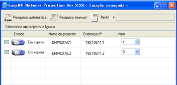 Utilizar a apresentação de Tela Múltipla 39 Atribuir a imagem a projectar Esta secção explica o exemplo de organização 1 do visor virtual. s p.33 Procedimento A Abra o ficheiro que pretende projectar.