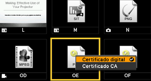 Registar um certificado digital para o projetor 84 Registar um certificado digital para o projetor q Se a opção Segurança estiver definida para EAP-TLS no menu Rede do projetor, é necessário registar