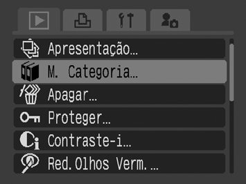 161 Organizar Imagens por Categoria (Minha Categoria) Pode organizar imagens em categorias definidas. Também pode editar informações sobre categorias gravadas com a função [Categoria Auto] (p. 149).