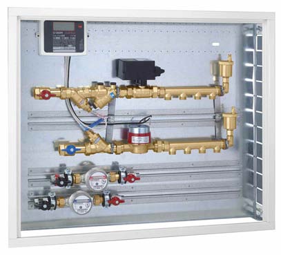 800 1.800 1.800 1.000 Módulo de kit por zona para instalações de aquecimento e arrefecimento com: - caixa em chapa de aço envernizada para interior (RL 9010), a = 650 mm, prof.