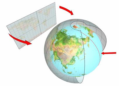 A projeção spherical projeta as coordenadas de forma esférica em volta do objeto. É útil quando o objeto assemelhasse a uma esfera.