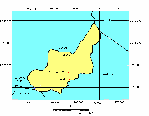 17 através de rodovia de terra, em trecho de 15km, chega-se à sede-comarca do município (Figura 2). Figura 2: Mapa cartográfico de Tenório /PB.