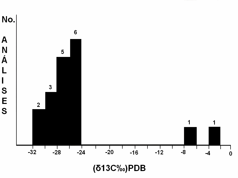 No presente estudo, foram determinadas as composições isotópicas de carbono (δ 13 C) em vários carbonados do rio Macaúbas, aos quais foram comparados com exemplares de Juína.