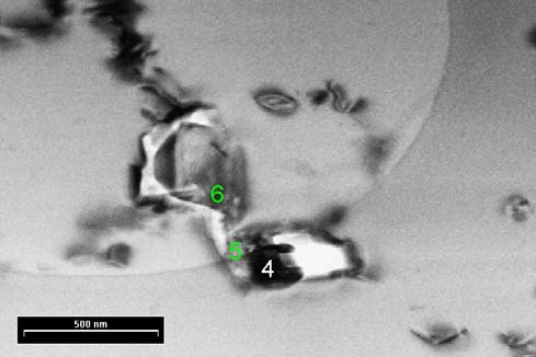 As inclusões encontradas no interior dos grãos individuais ocupam uma pequena área (< 500 nm) e são formadas por fases sólidas e fluido-gasosas.