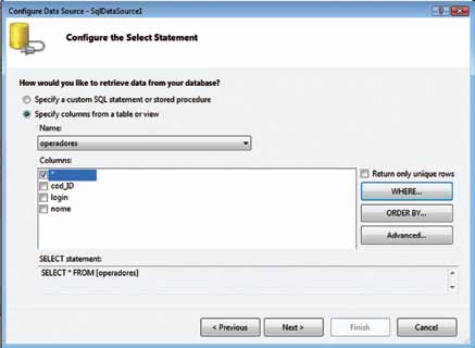 capítulo 9 Figura 359 Configurando o SQL. Agora, podemos ver (figura 361) o código que foi implementado automaticamente.