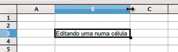 O texto da célula B2 é maior que o seu tamanho, implicando na extensão da sua visualização, o que por sua vez invade a visualização das células C2 e D2.