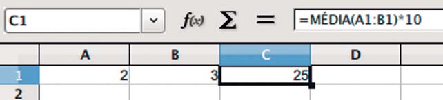 Você pode combinar funções com operações matemáticas. Por exemplo, vamos tomar o exemplo anterior da média e multiplicar por 10.