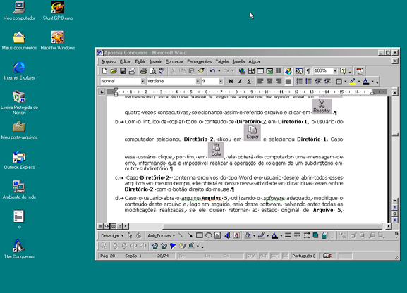 e. Relatório representa uma subpasta da pasta João. A figura ao lado reproduz a tela do vídeo de um computador que opera com o programa Windows.