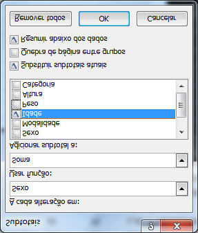 Para remover os subtotais, basta clicar no botão Subtotal e na janela que aparece