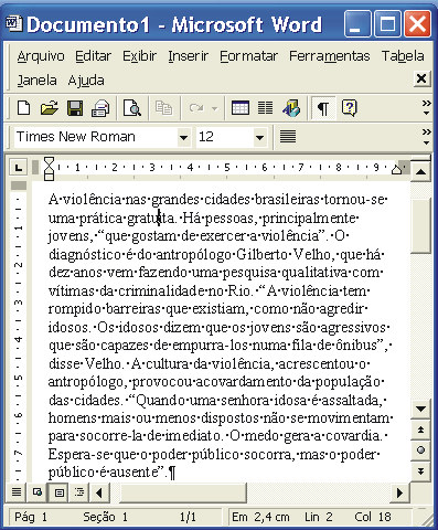 formatação das margens idêntica à do parágrafo precedente.