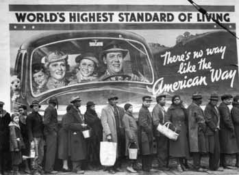 QUESTÃO 5 A foto a seguir, da americana Margaret Bourke-White (1904-71), apresenta desempregados na fila de alimentos durante a Grande Depressão, que se iniciou em 1929.